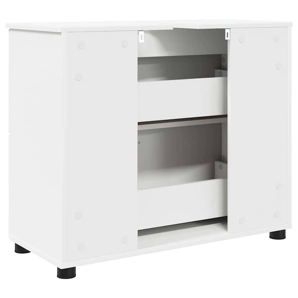 Baderomsskap Hvit 76,5 x 35 x 64 cm Konstruert tre & Metall