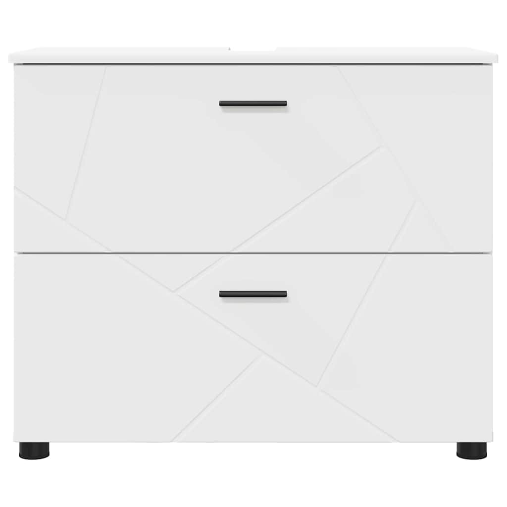 Baderomsskap Hvit 76,5 x 35 x 64 cm Konstruert tre & Metall