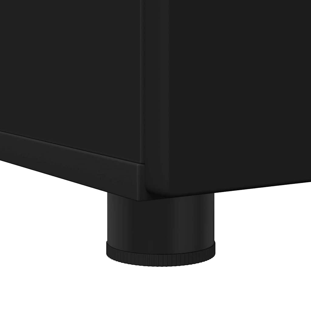Baderomsskap Svart 76,5 x 35 x 64 cm Konstruert tre & Metall
