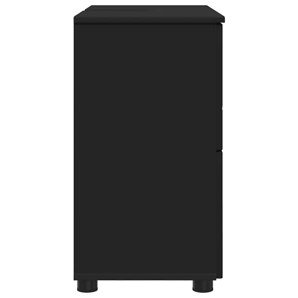 Baderomsskap Svart 76,5 x 35 x 64 cm Konstruert tre & Metall