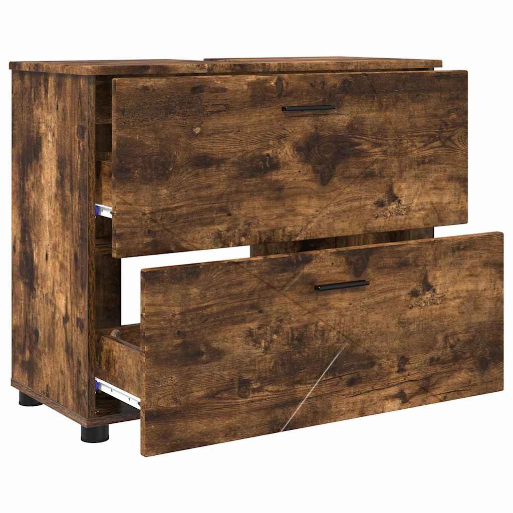 Baderomsskap Røkt eik 76,5 x 35 x 64 cm Konstruert tre & Metall
