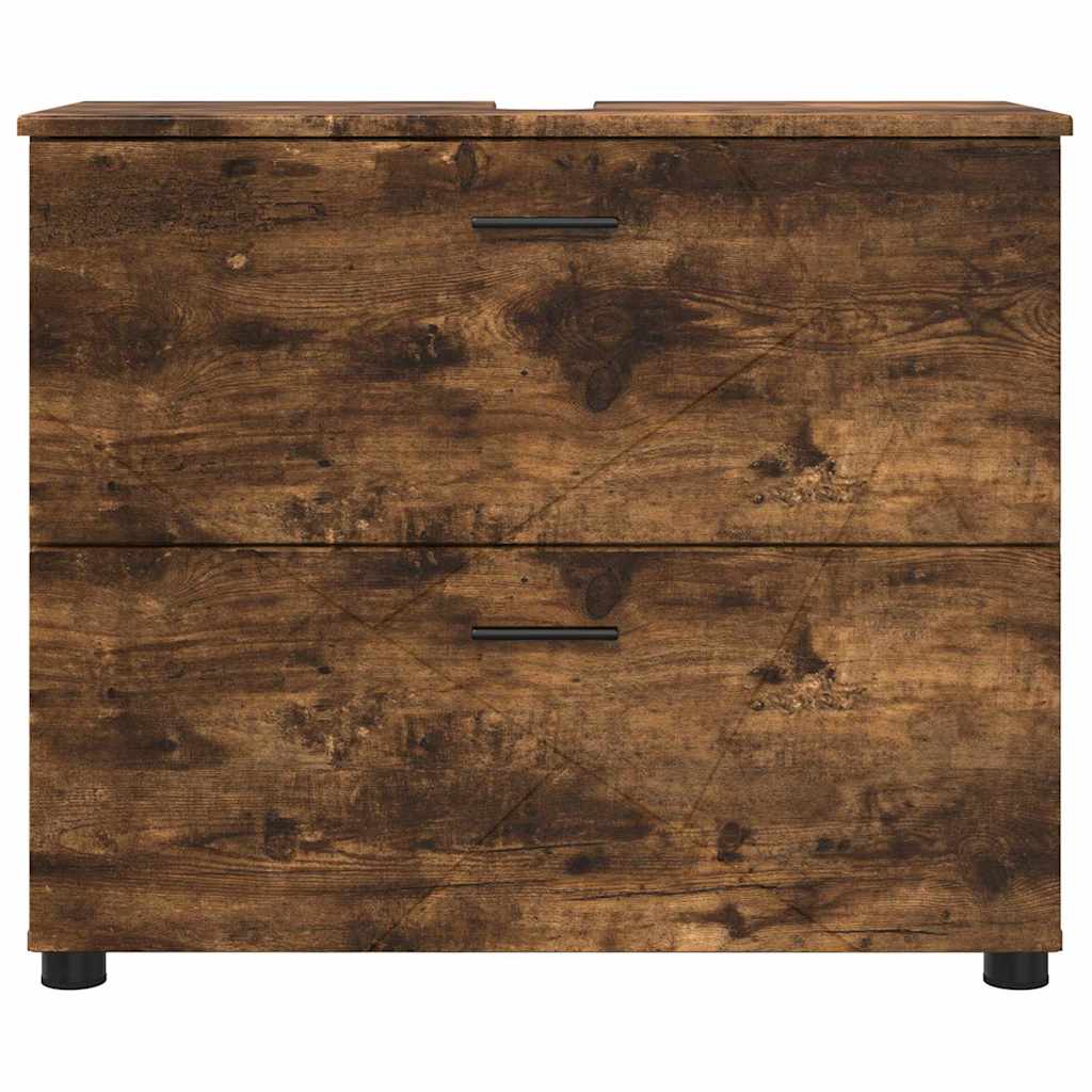 Baderomsskap Røkt eik 76,5 x 35 x 64 cm Konstruert tre & Metall