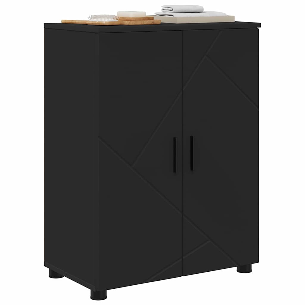 Baderomsskap Svart 60 x 35 x 80 cm Konstruert tre & Metall