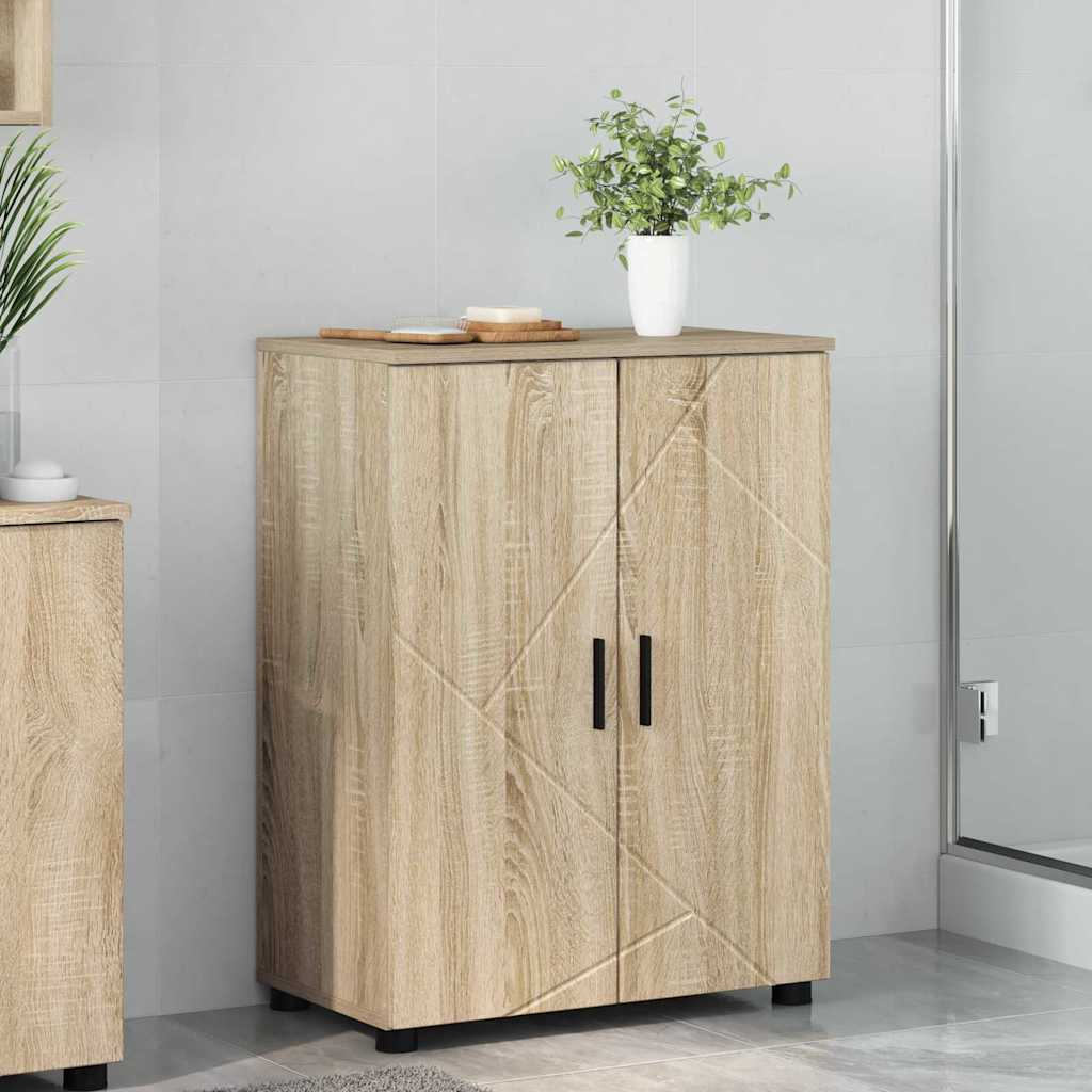 Baderomsskap Sonoma eik 60 x 35 x 80 cm Konstruert tre & Metall
