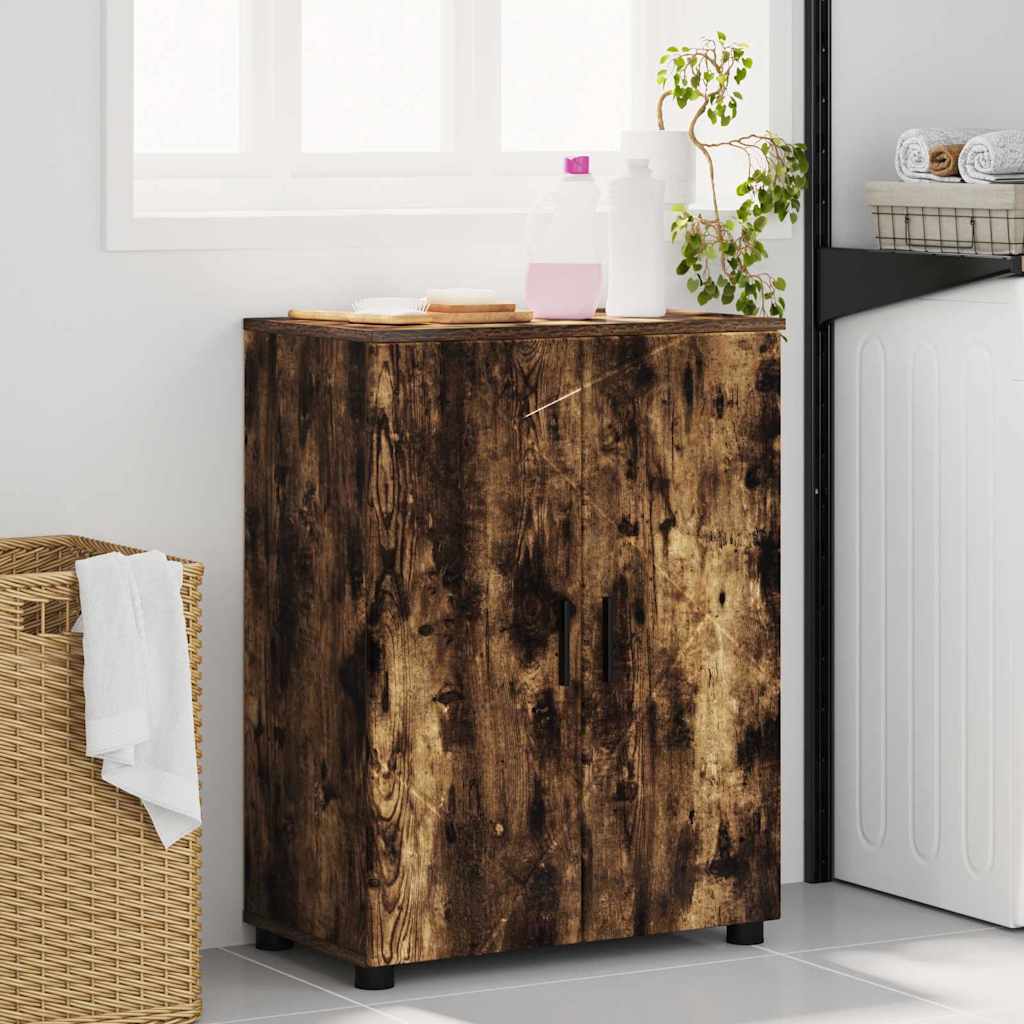 Baderomsskap Røkt eik 60 x 35 x 80 cm Konstruert tre & Metall