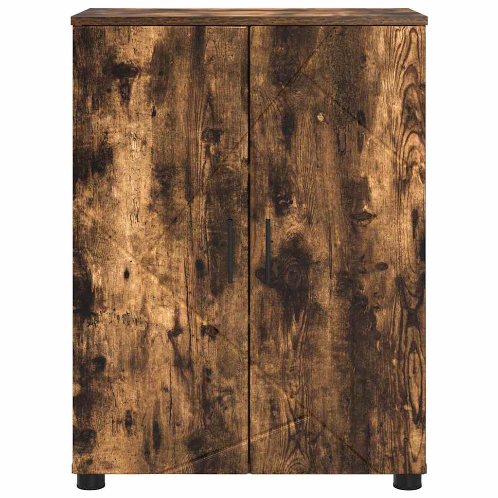 Baderomsskap Røkt eik 60 x 35 x 80 cm Konstruert tre & Metall