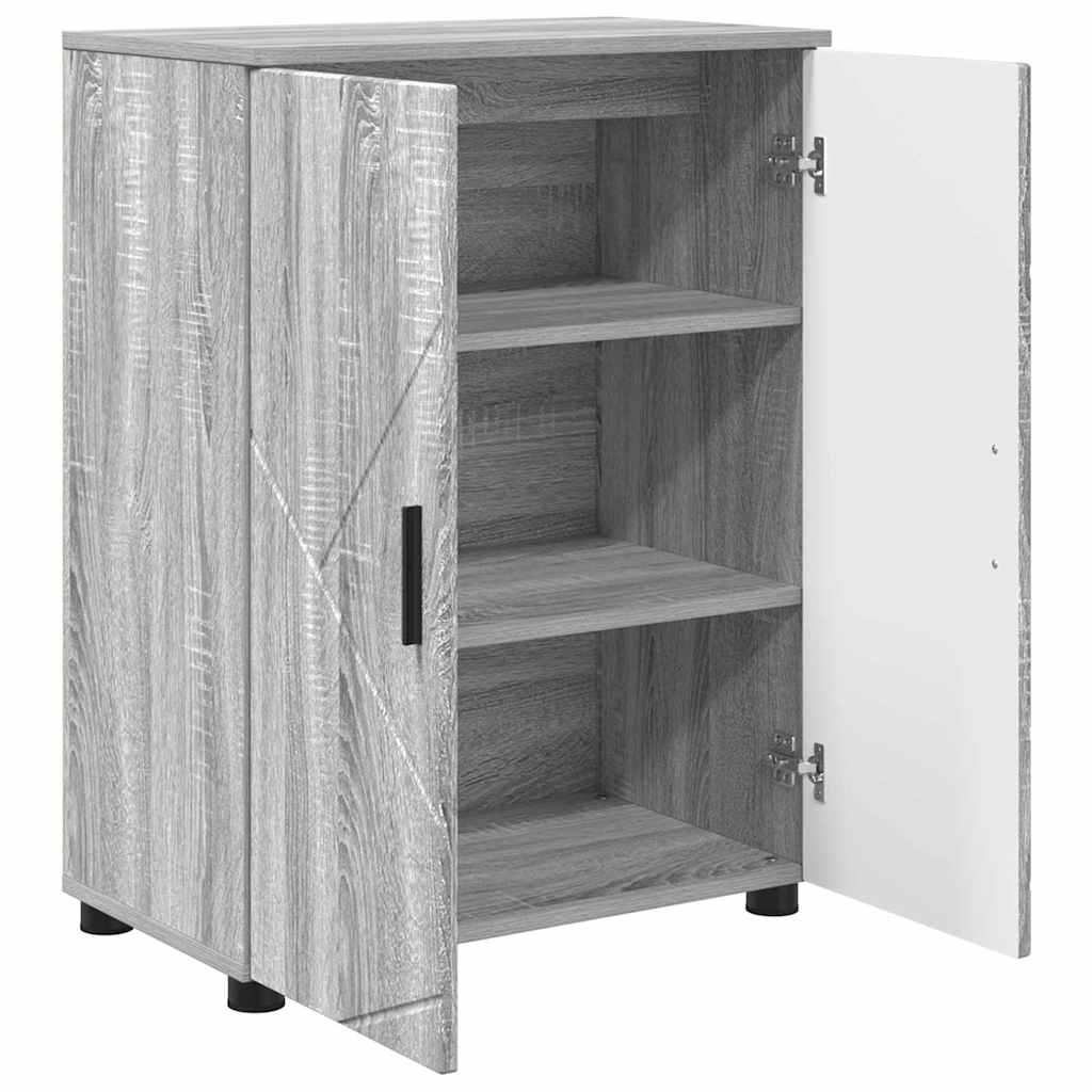 Baderomsskap Grå Sonoma 60 x 35 x 80 cm Konstruert tre & Metall