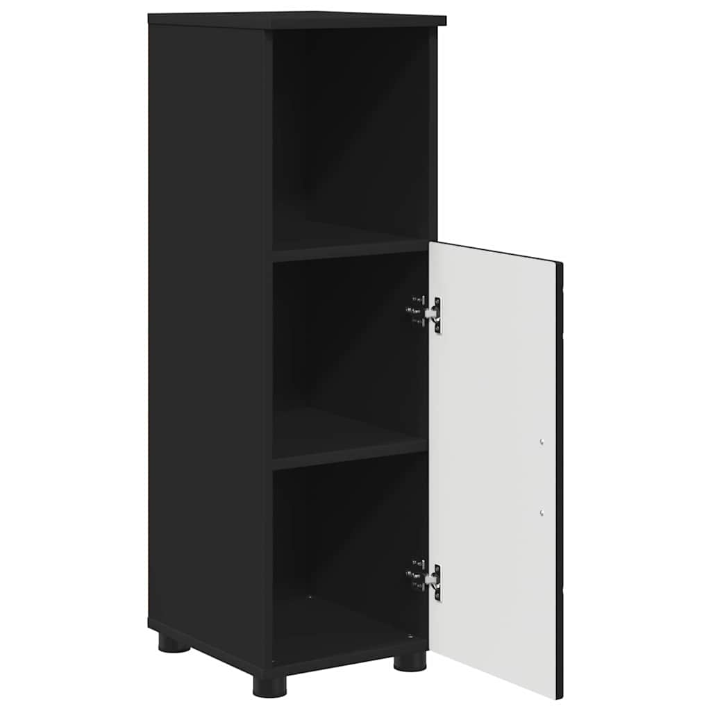 Baderomsskap Svart 30 x 35 x 95 cm Konstruert tre & Metall