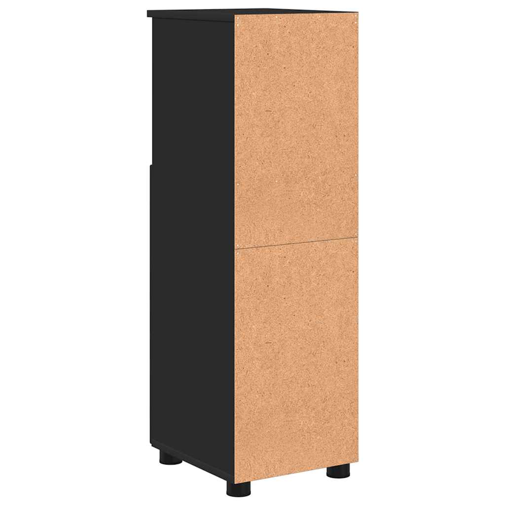 Baderomsskap Svart 30 x 35 x 95 cm Konstruert tre & Metall