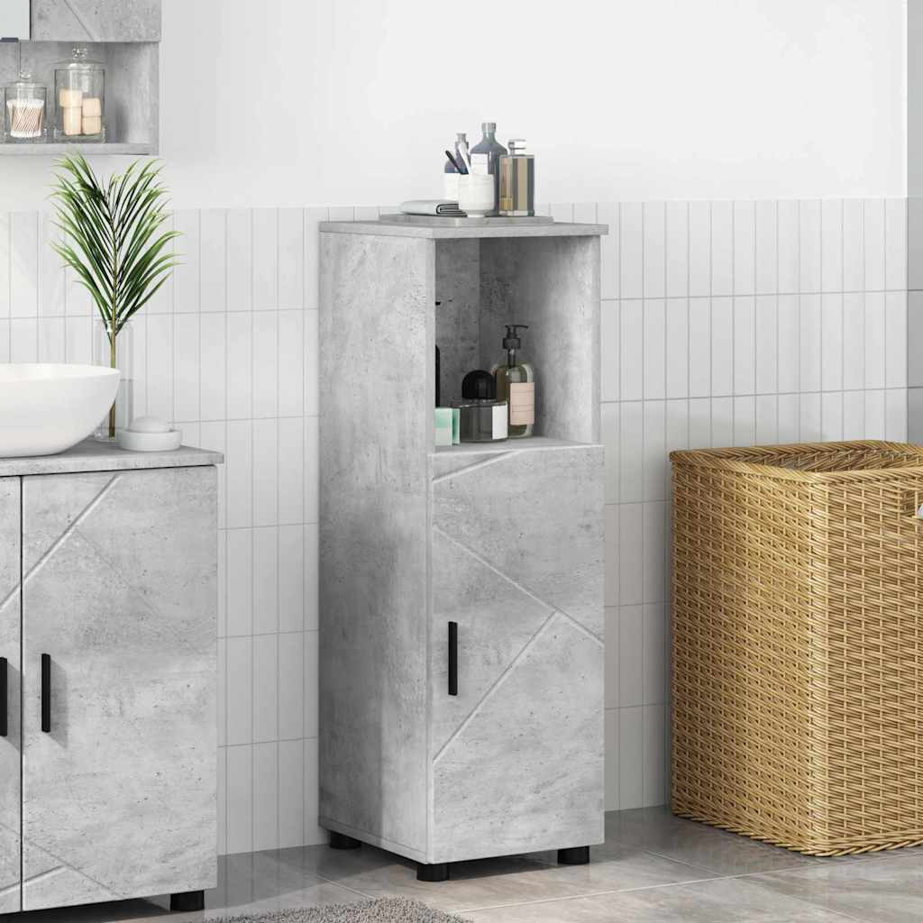Baderomsskap Betonggrå 30 x 35 x 95 cm Konstruert tre & Metall