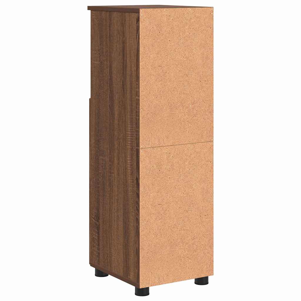 Baderomsskap Brun Eik 30 x 35 x 95 cm Konstruert tre & Metall
