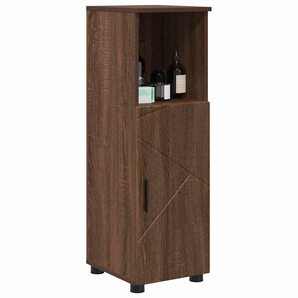Baderomsskap Brun Eik 30 x 35 x 95 cm Konstruert tre & Metall