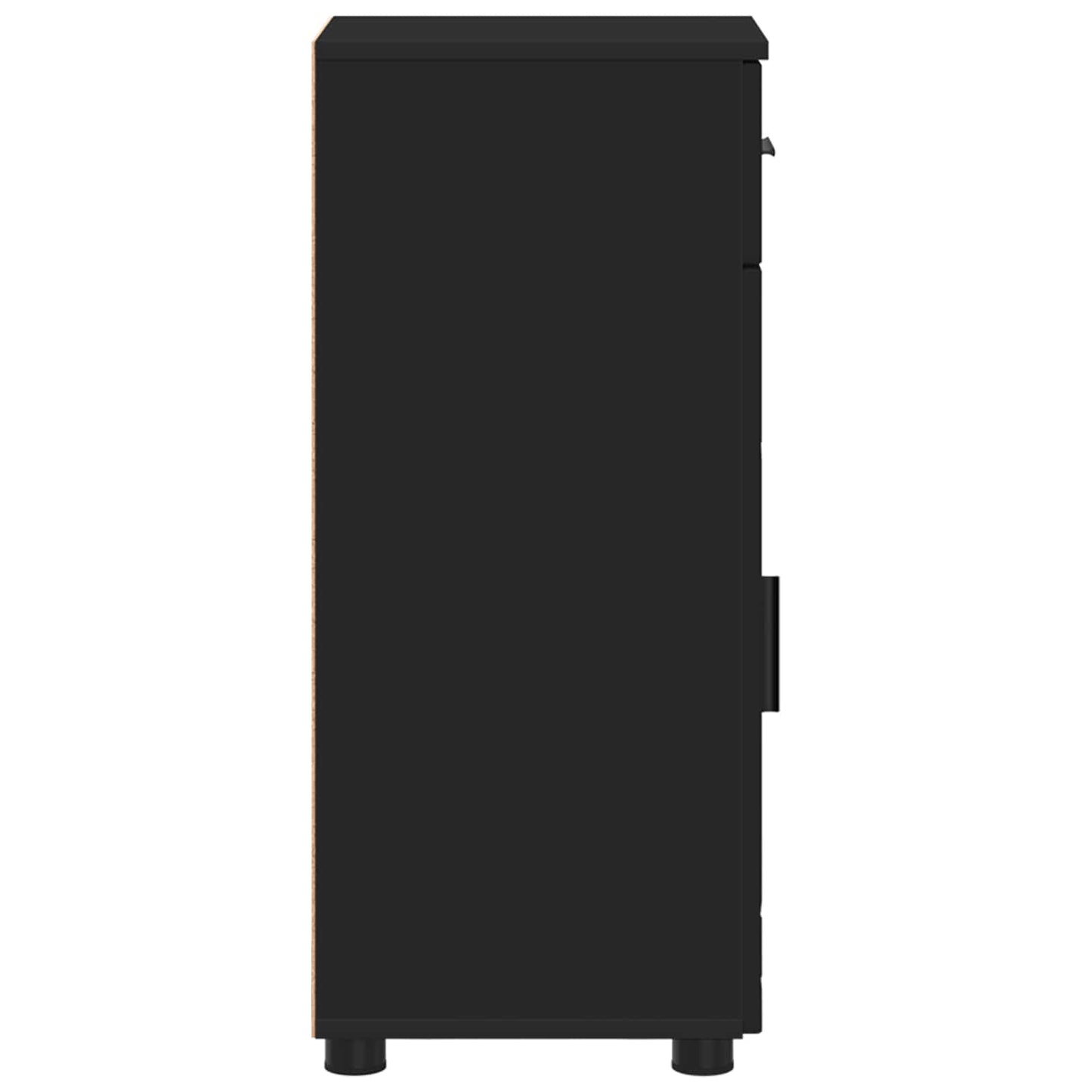 Baderomsskap Svart 30 x 35 x 80 cm Konstruert tre & Metall