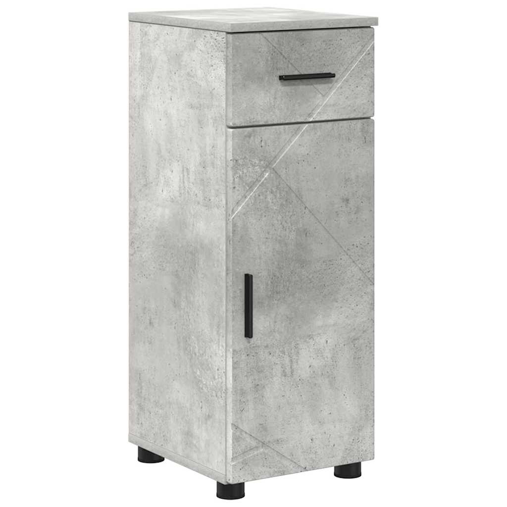 Baderomsskap Betonggrå 30 x 35 x 80 cm Konstruert tre & Metall