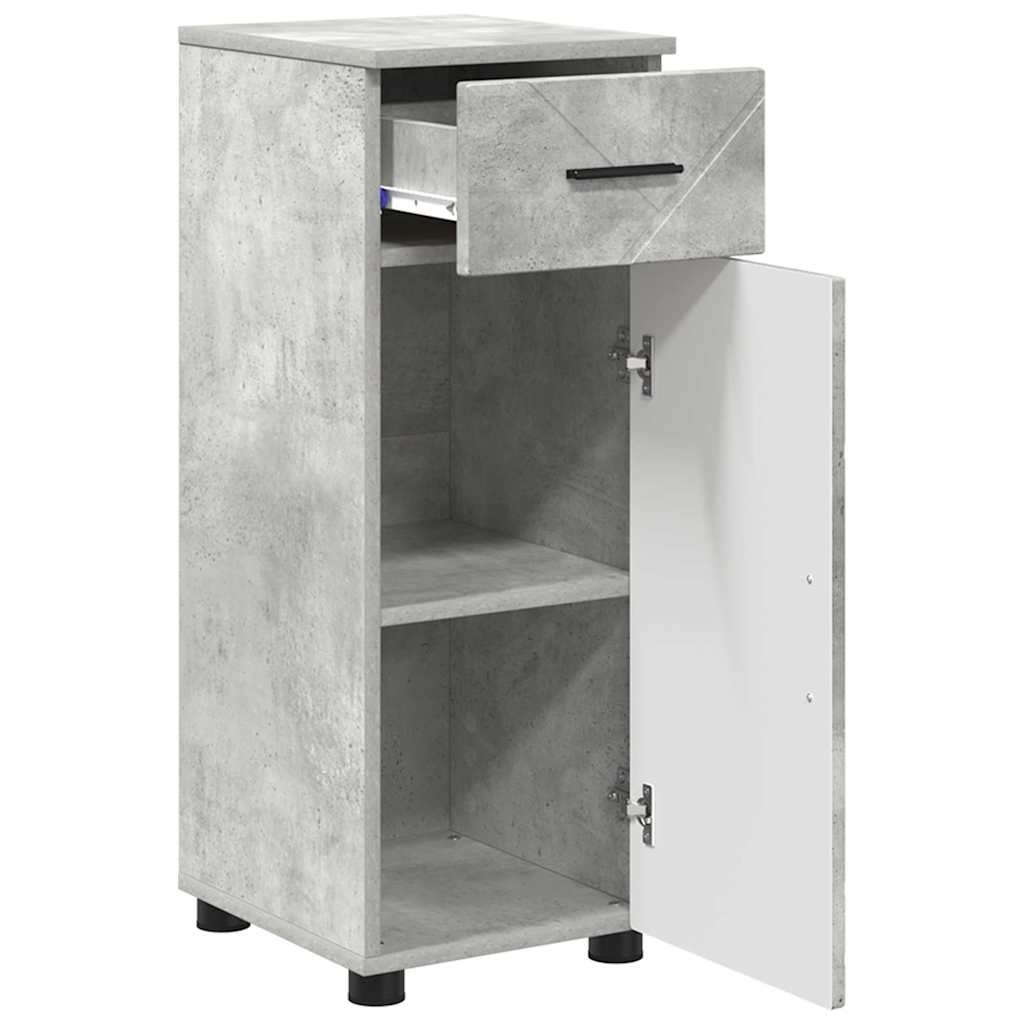 Baderomsskap Betonggrå 30 x 35 x 80 cm Konstruert tre & Metall