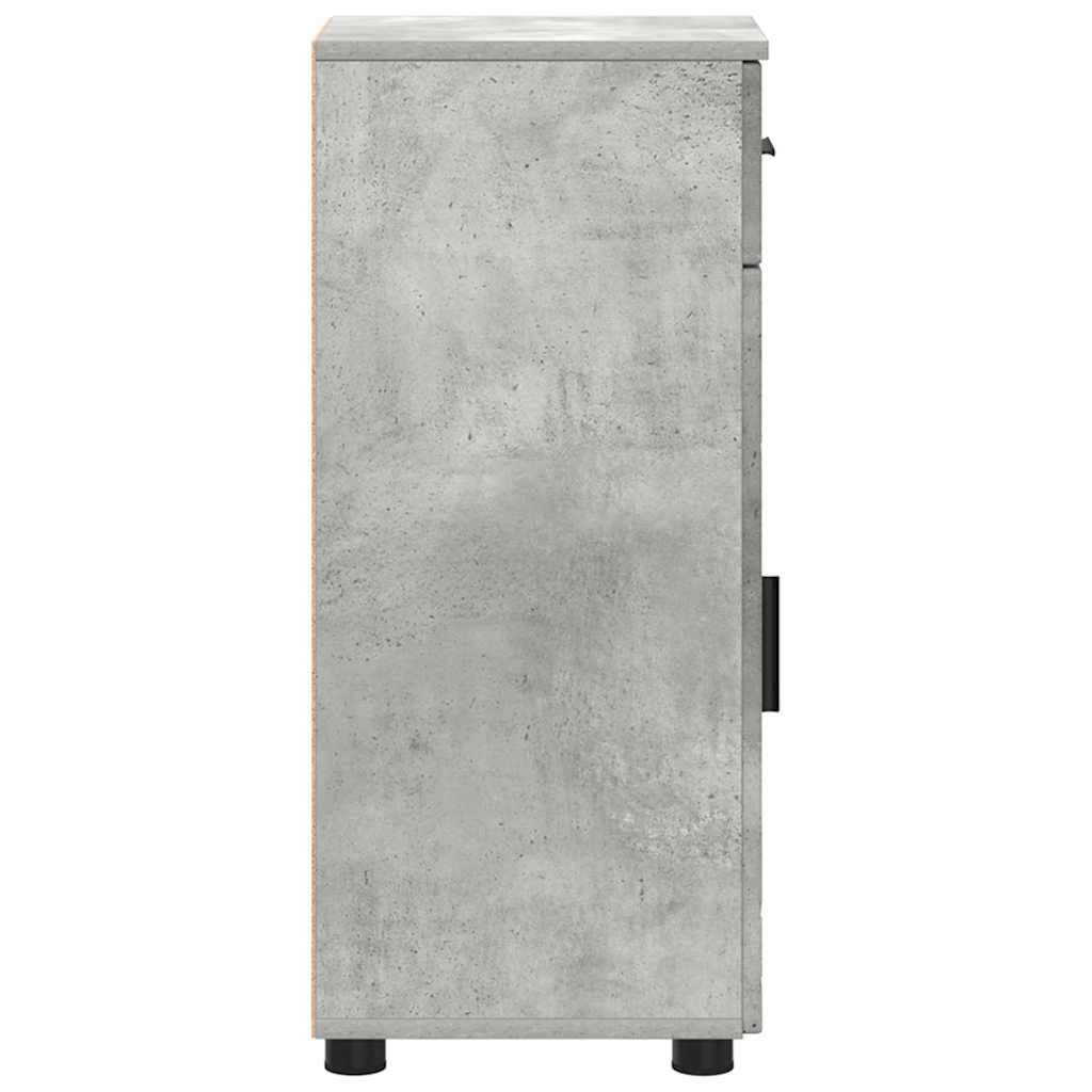 Baderomsskap Betonggrå 30 x 35 x 80 cm Konstruert tre & Metall