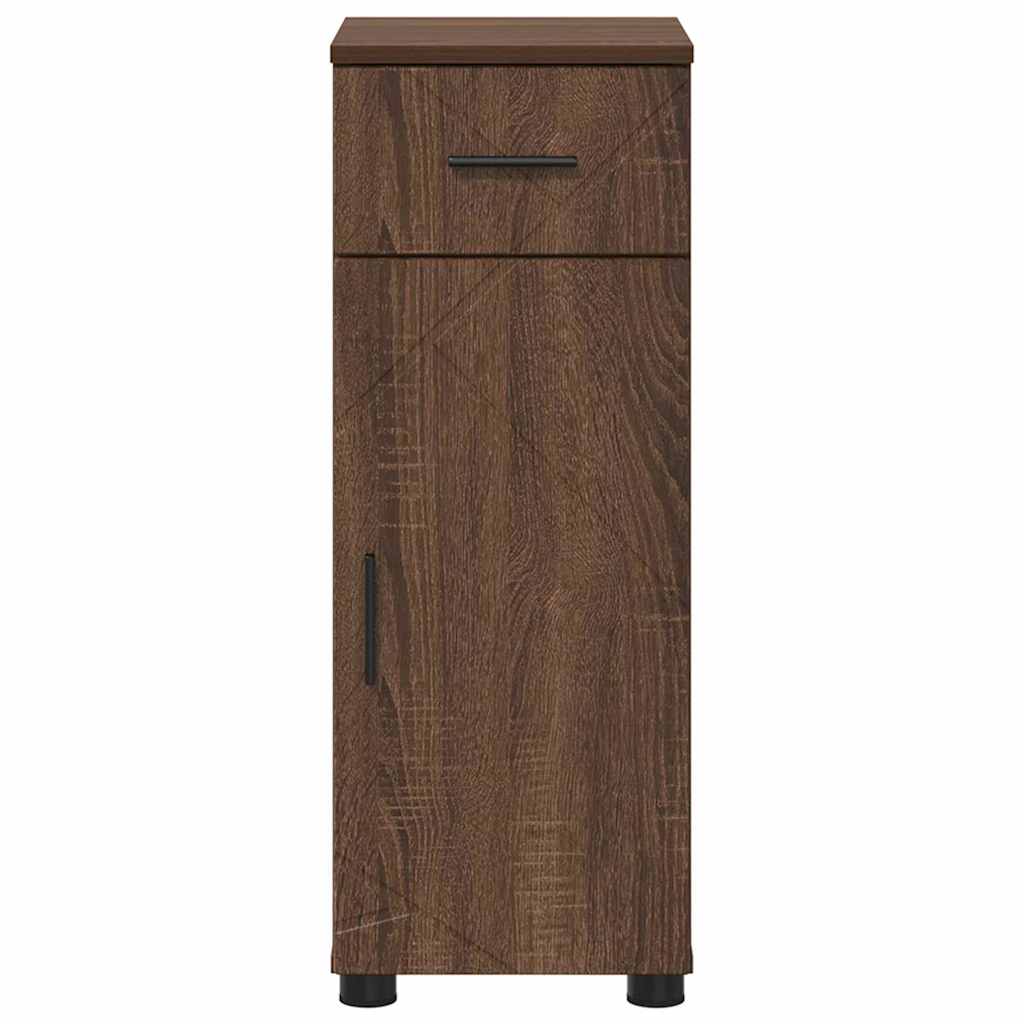 Baderomsskap Brun Eik 30 x 35 x 80 cm Konstruert tre & Metall
