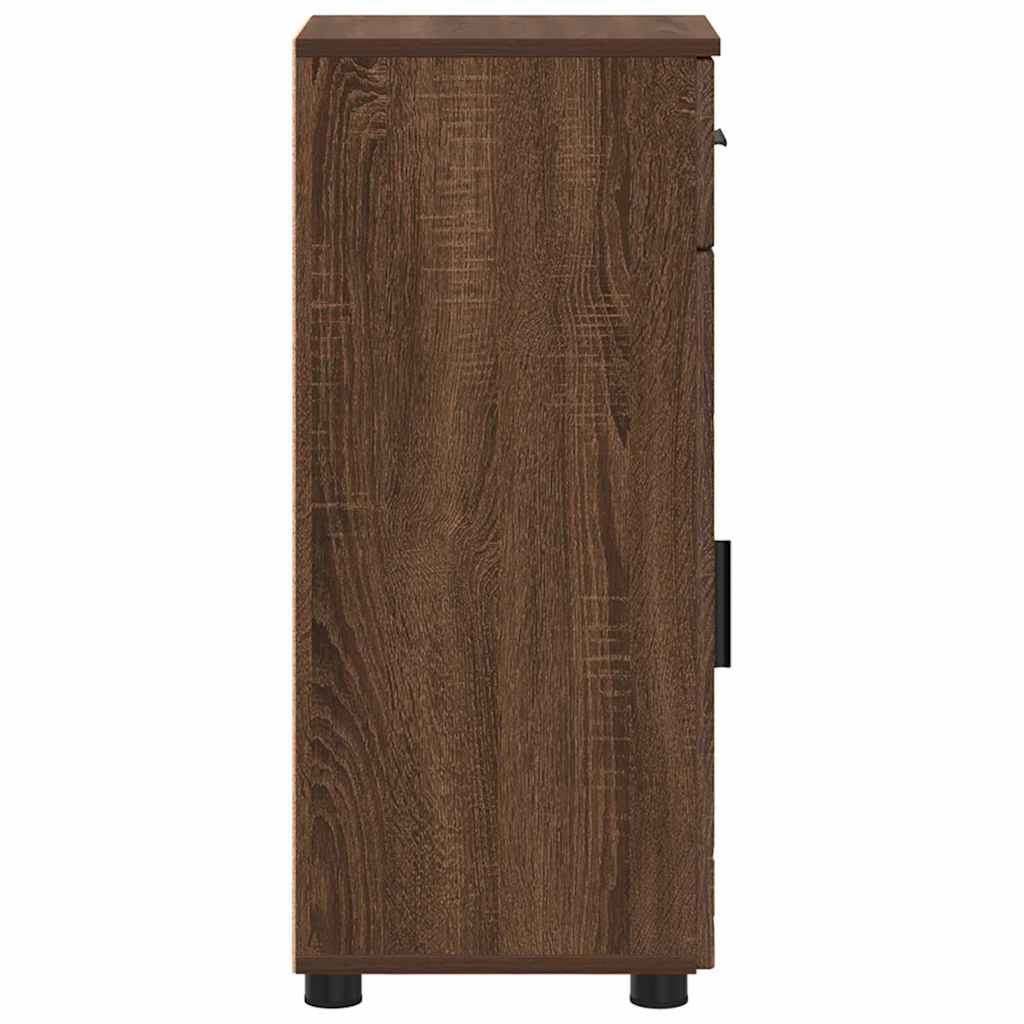 Baderomsskap Brun Eik 30 x 35 x 80 cm Konstruert tre & Metall