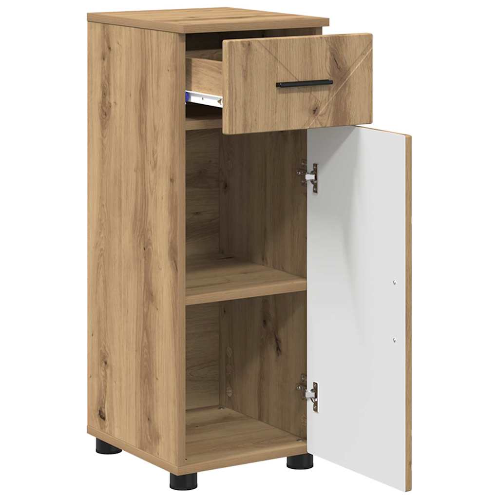 Baderomsskap Artisan Eik 30 x 35 x 80 cm Konstruert tre, Metall