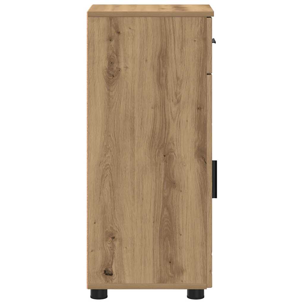 Baderomsskap Artisan Eik 30 x 35 x 80 cm Konstruert tre, Metall