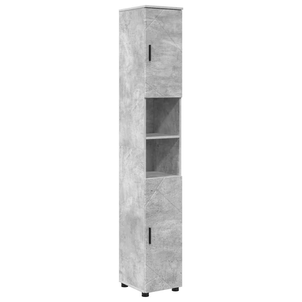 Baderomsskap Betonggrå 30 x 35 x 192 cm Konstruert tre & Metall
