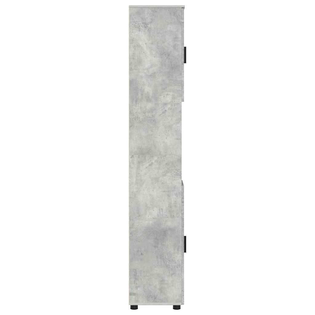 Baderomsskap Betonggrå 30 x 35 x 192 cm Konstruert tre & Metall