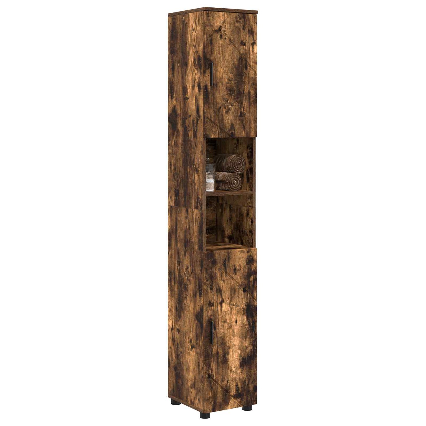 Baderomsskap Røkt eik 30 x 35 x 192 cm Konstruert tre, Metall