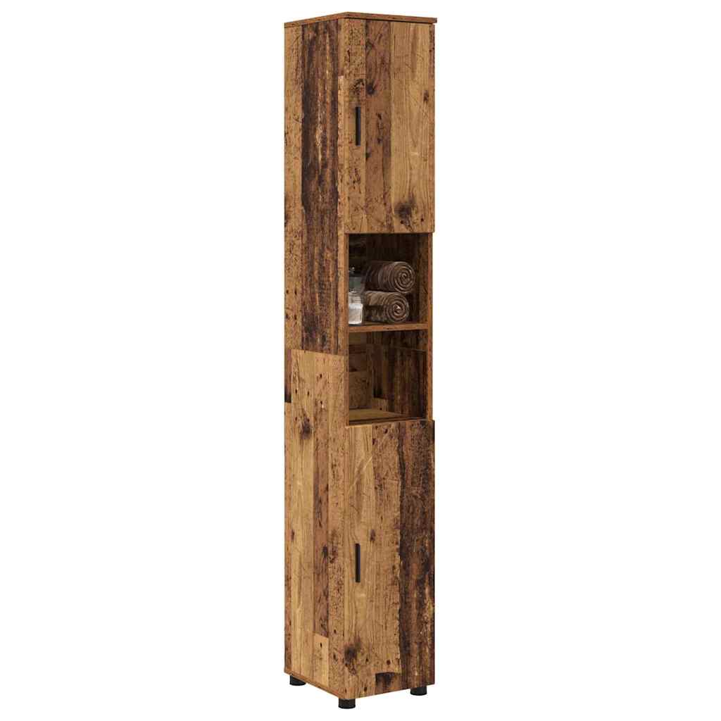 Baderomsskap Gamle tre 30 x 35 x 192 cm Konstruert tre & Metall