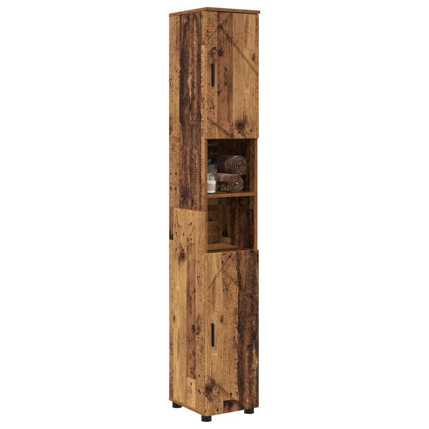 Baderomsskap Gamle tre 30 x 35 x 192 cm Konstruert tre & Metall