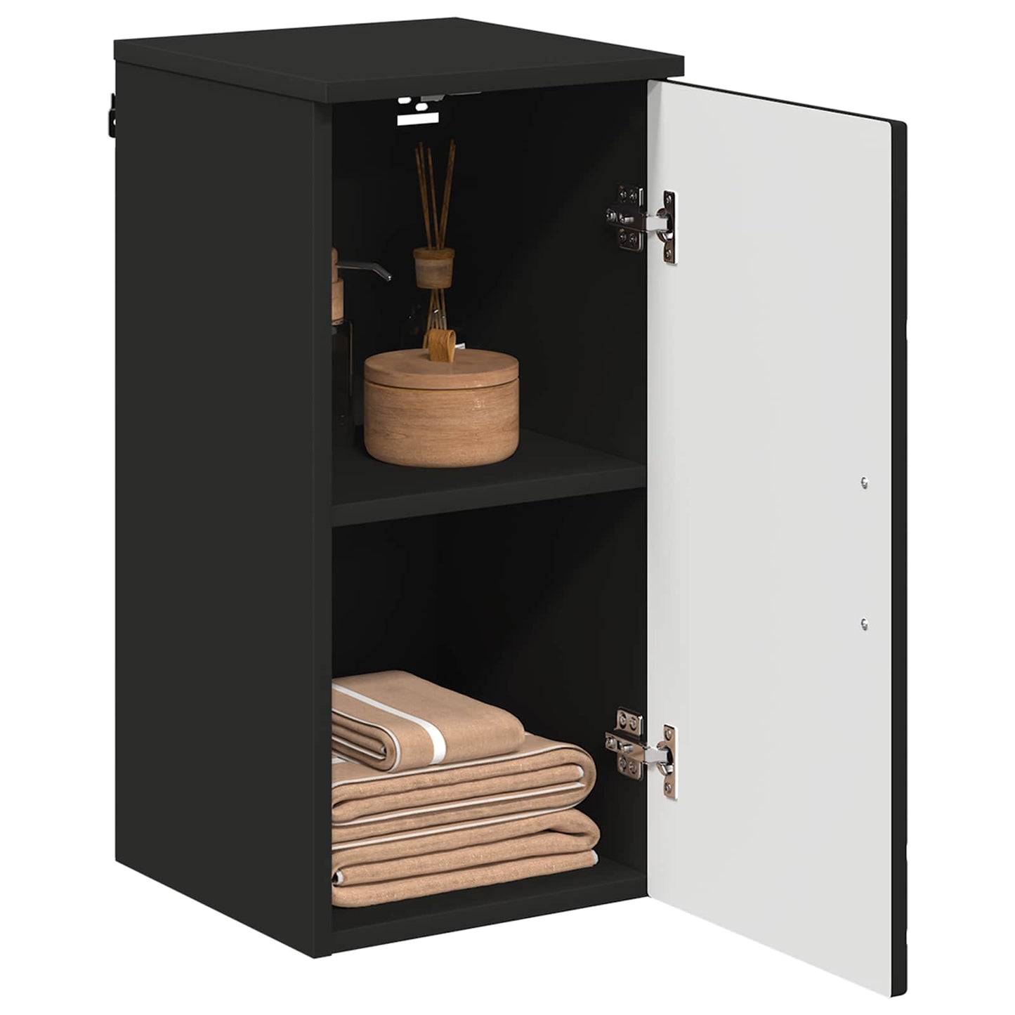 Baderomsskap Svart 30 x 31,5 x 61 cm Konstruert tre & Metall