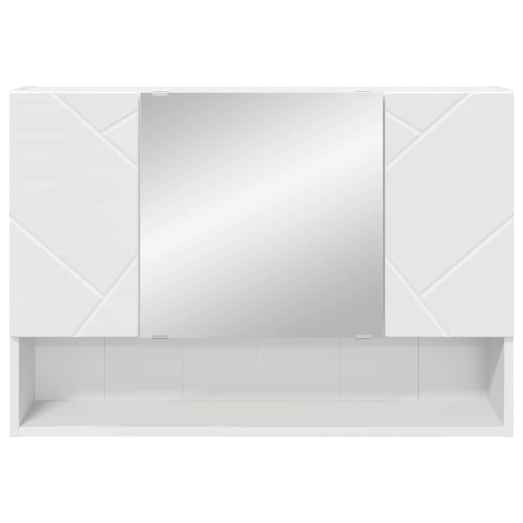 Speilskap Veggmontert Hvit 80 x 17 x 55 cm Konstruert tre