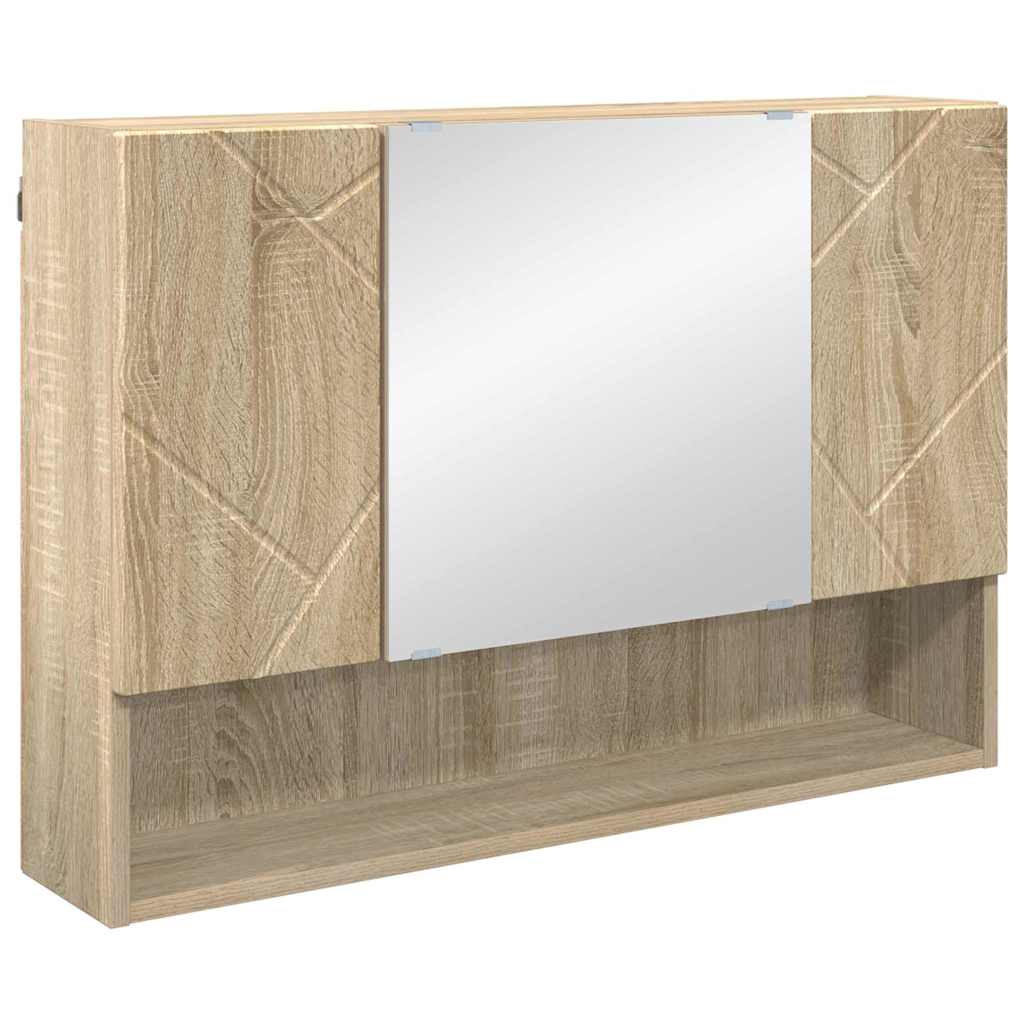 Speilskap Veggmontert Sonoma eik 80 x 17 x 55 cm Konstruert tre
