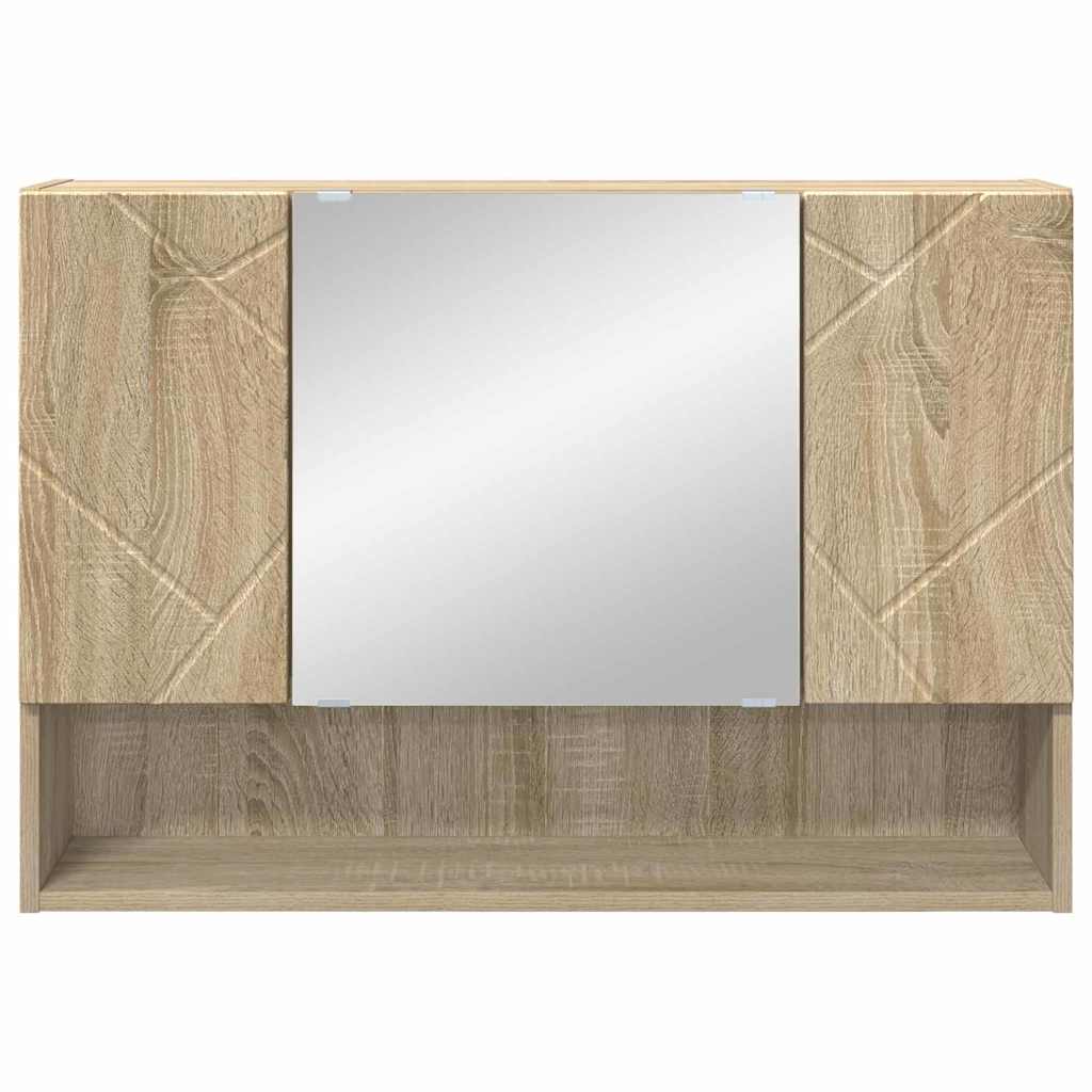 Speilskap Veggmontert Sonoma eik 80 x 17 x 55 cm Konstruert tre
