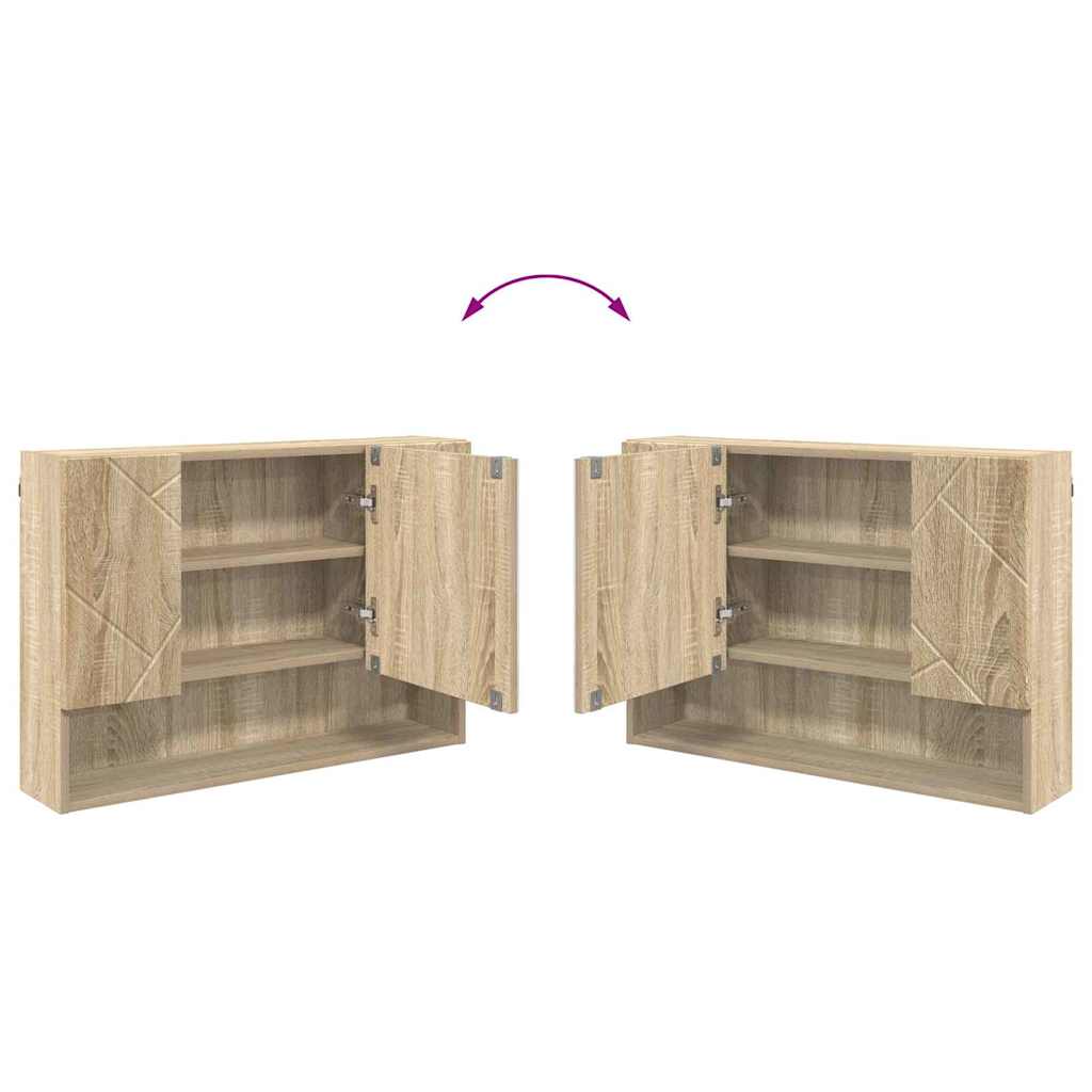 Speilskap Veggmontert Sonoma eik 80 x 17 x 55 cm Konstruert tre