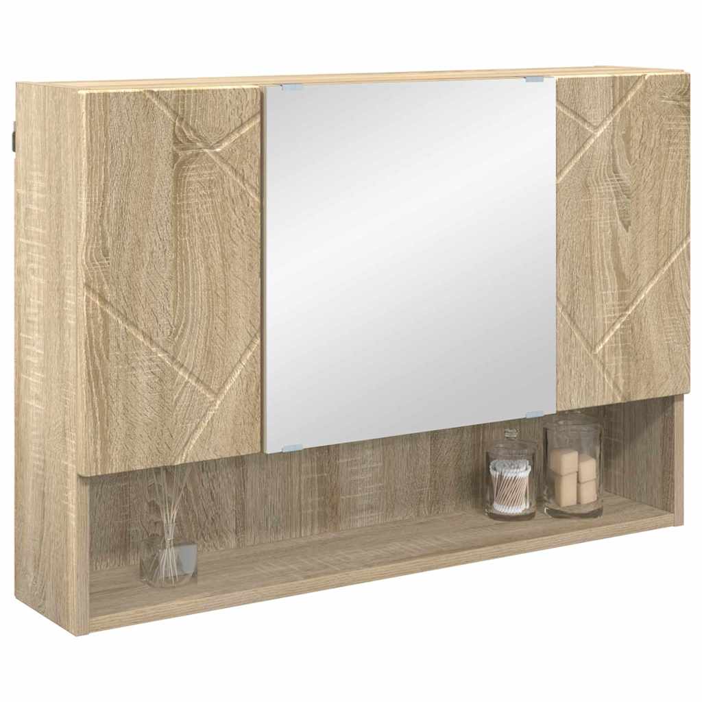 Speilskap Veggmontert Sonoma eik 80 x 17 x 55 cm Konstruert tre