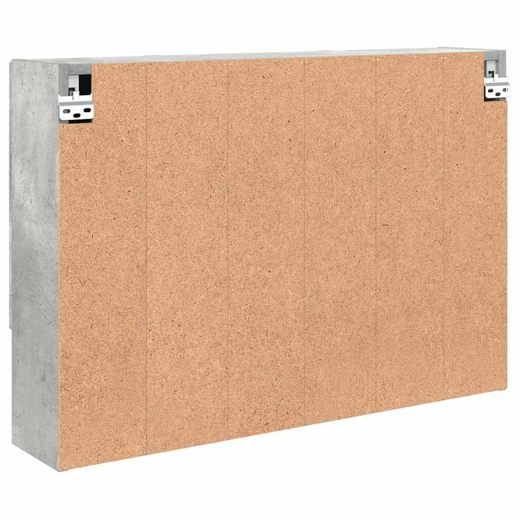 Speilskap Veggmontert Betonggrå 80 x 17 x 55 cm Konstruert tre