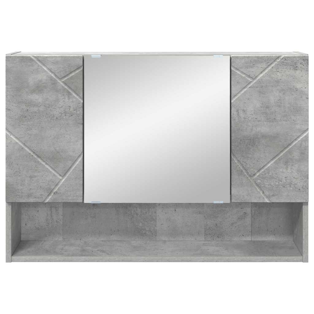 Speilskap Veggmontert Betonggrå 80 x 17 x 55 cm Konstruert tre