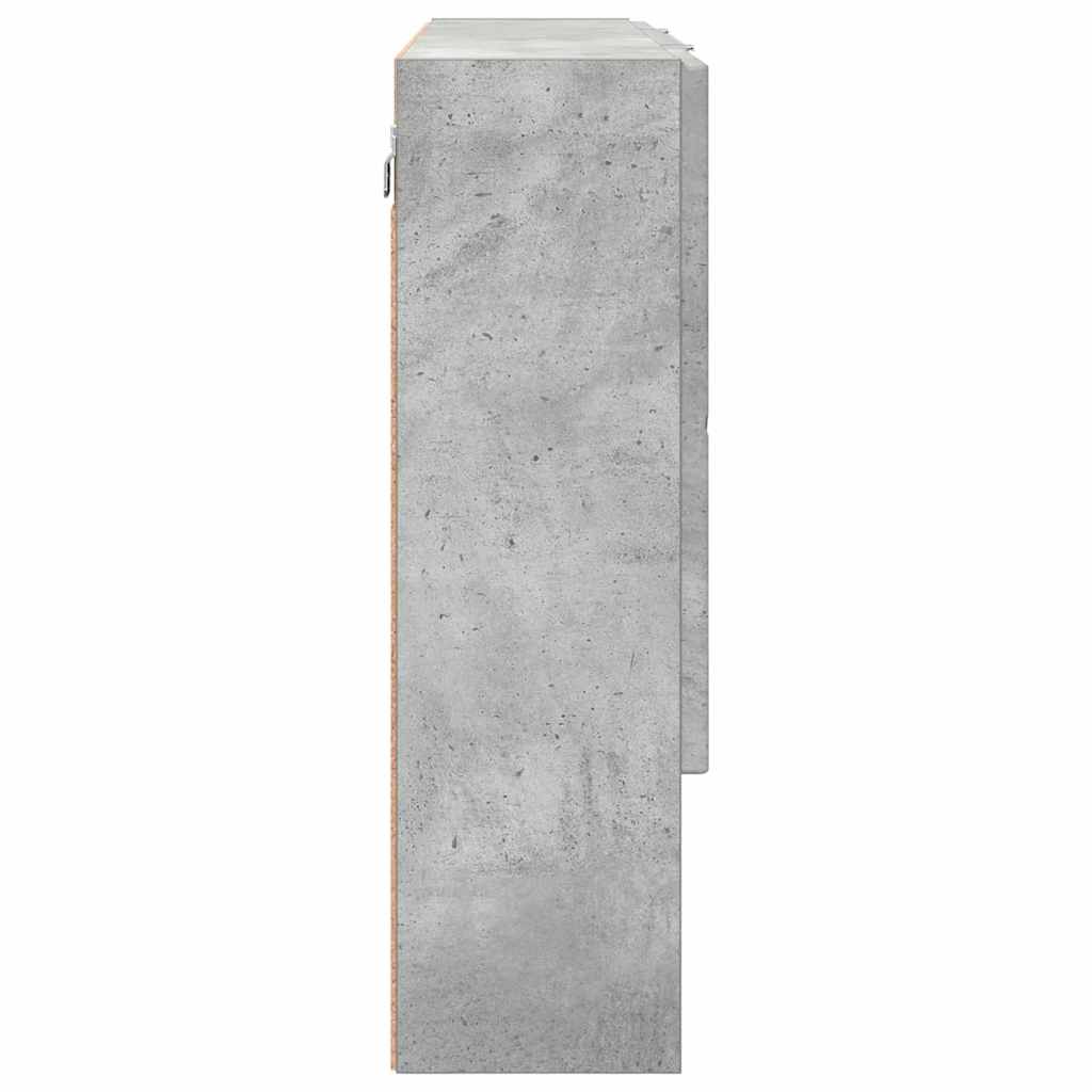 Speilskap Veggmontert Betonggrå 80 x 17 x 55 cm Konstruert tre