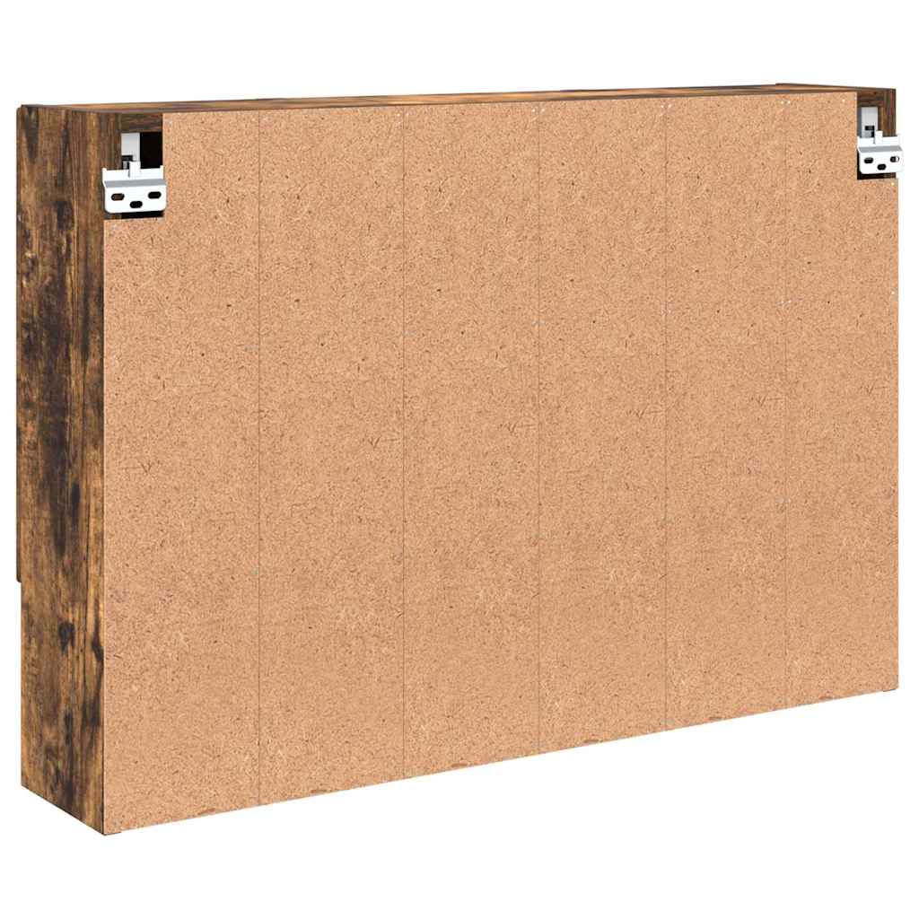 Speilskap Veggmontert Røkt eik 80 x 17 x 55 cm Konstruert tre