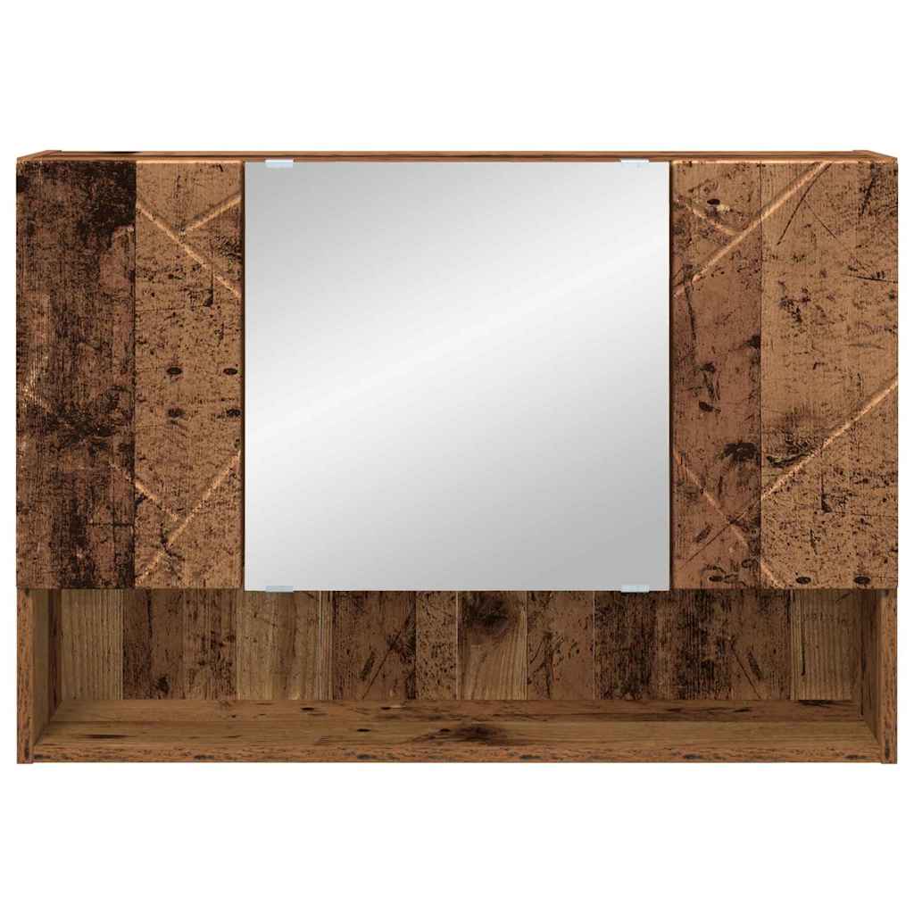 Speilskap med dør Gammelt tre 80 x 17 x 55 cm Konstruert tre