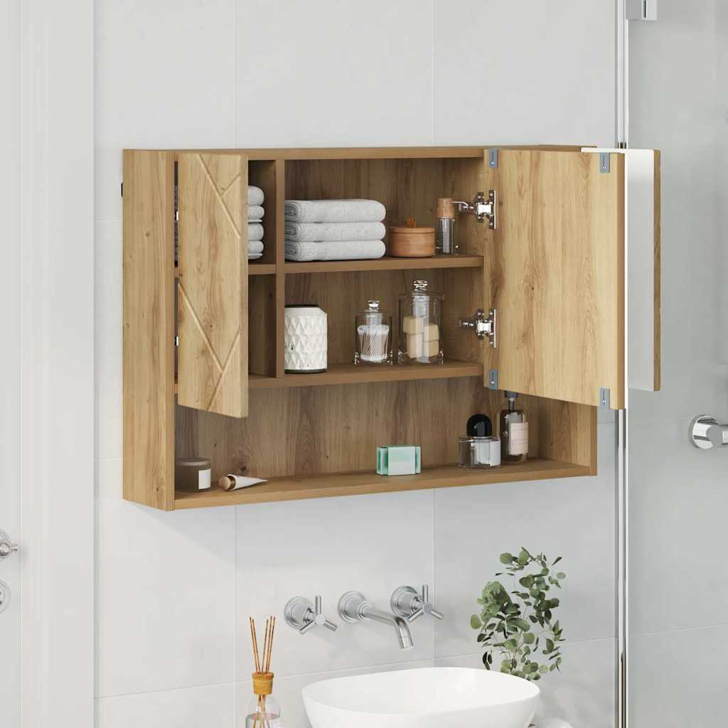 Speilskap med dør Artisan Eik 80 x 17 x 55 cm Konstruert tre