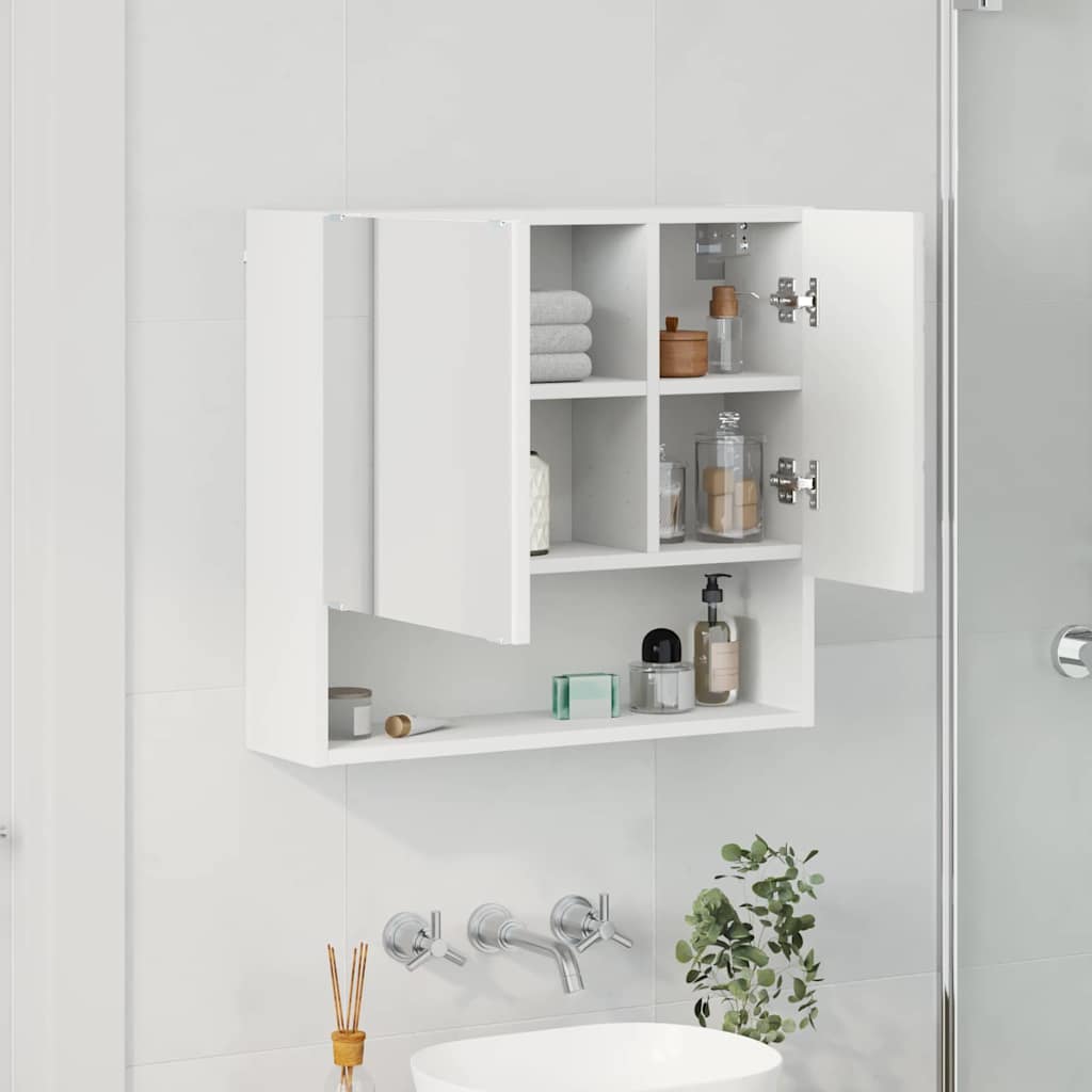 Speilskap Veggmontert Hvit 59 x 17 x 55 cm Konstruert tre