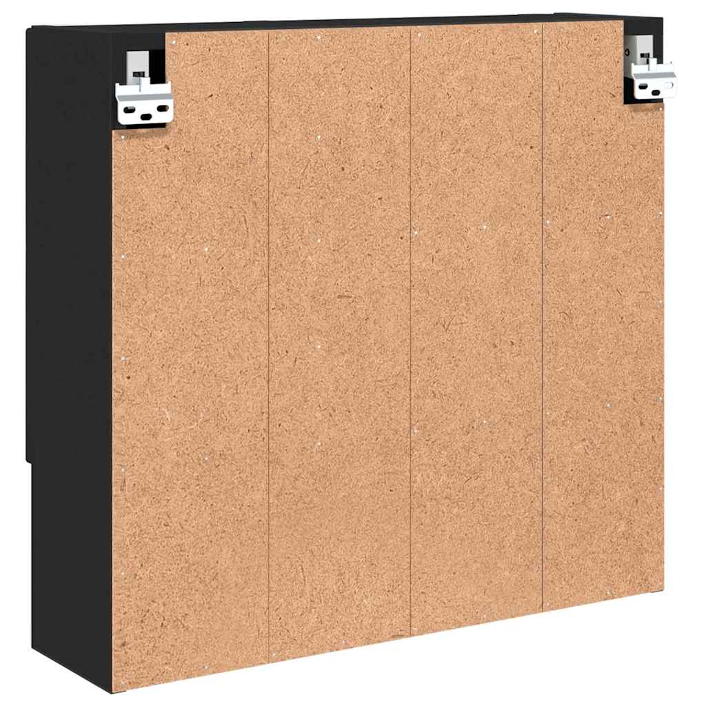 Speilskap Veggmontert Svart 59 x 17 x 55 cm Konstruert tre