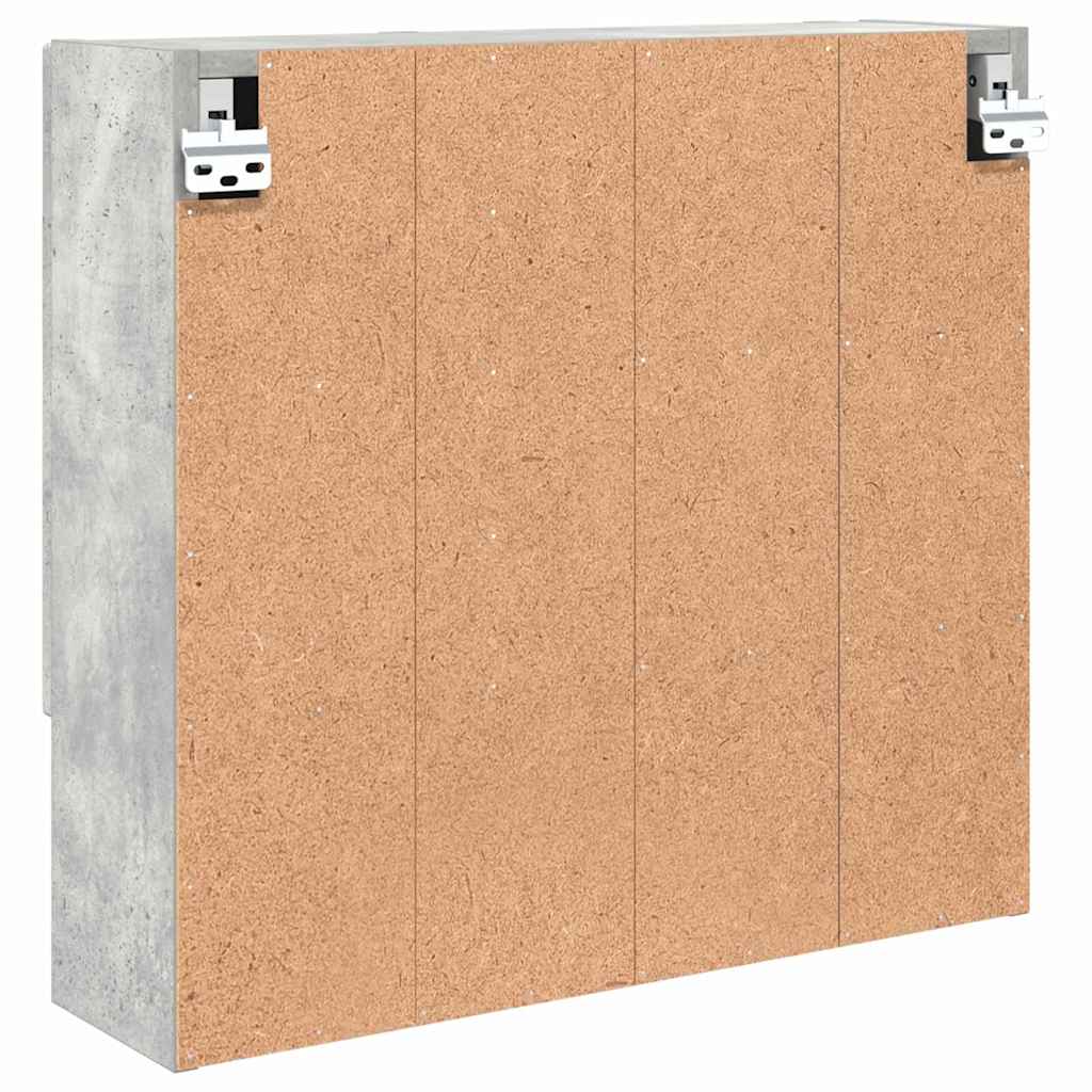 Speilskap Veggmontert Betonggrå 59 x 17 x 55 cm Konstruert tre