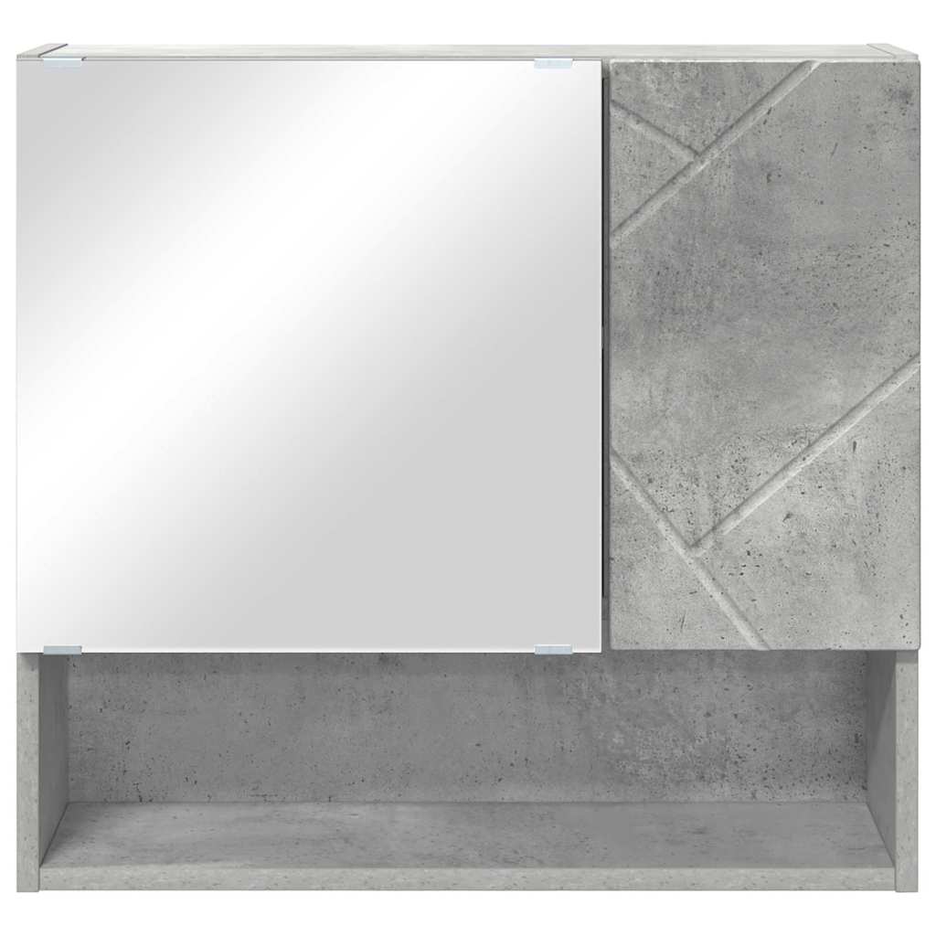 Speilskap Veggmontert Betonggrå 59 x 17 x 55 cm Konstruert tre