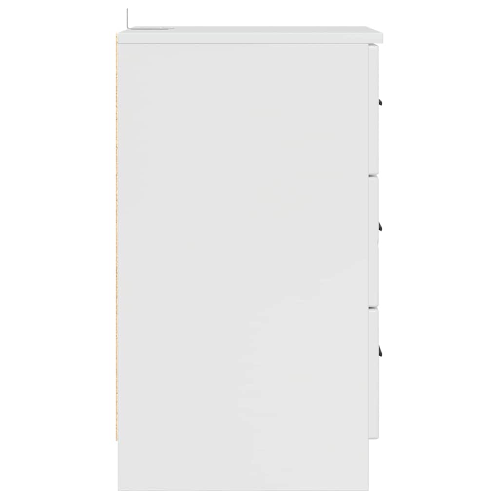 Nattbordskap Høyglans hvit 38 x 38 x 66 cm Konstruert tre