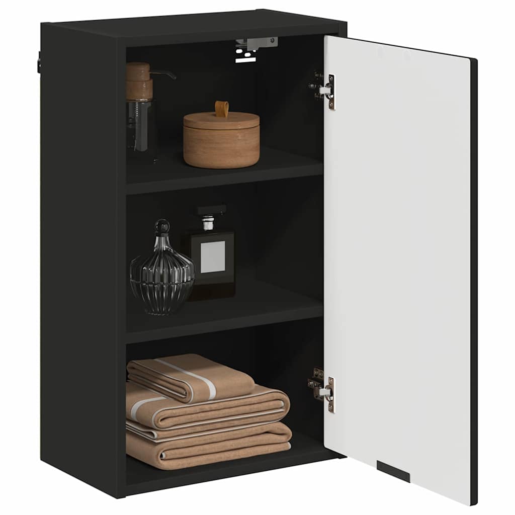 Baderomsskap Svart 39 x 23,5 x 65 cm Konstruert tre & Metall
