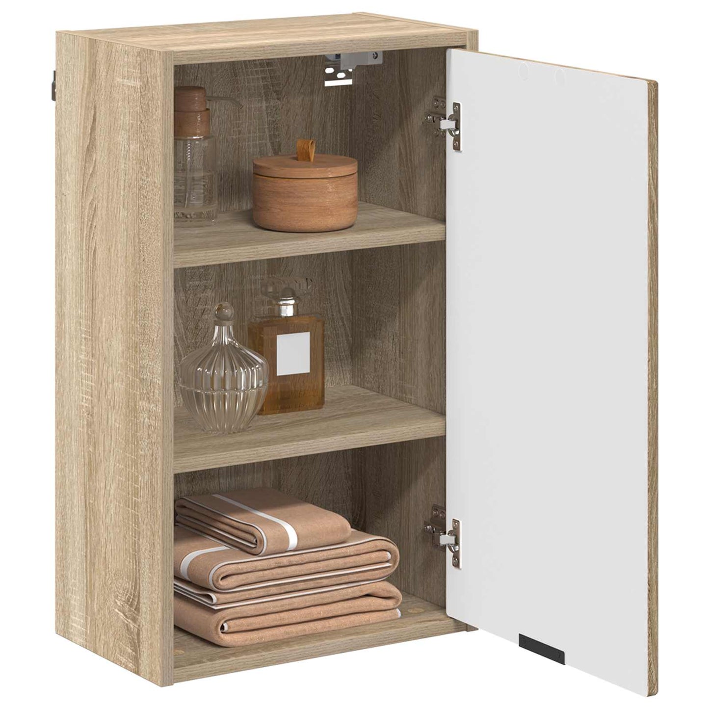 Baderomsskap Veggmontert med dør Sonoma eik 39 x 23,5 x 65 cm