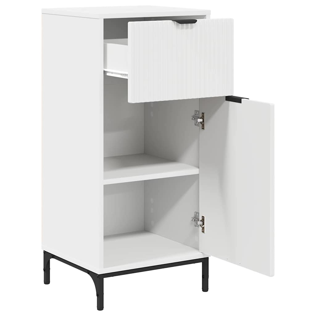 Baderomsskap Hvit 39,5 x 36 x 88 cm Konstruert tre & Metall
