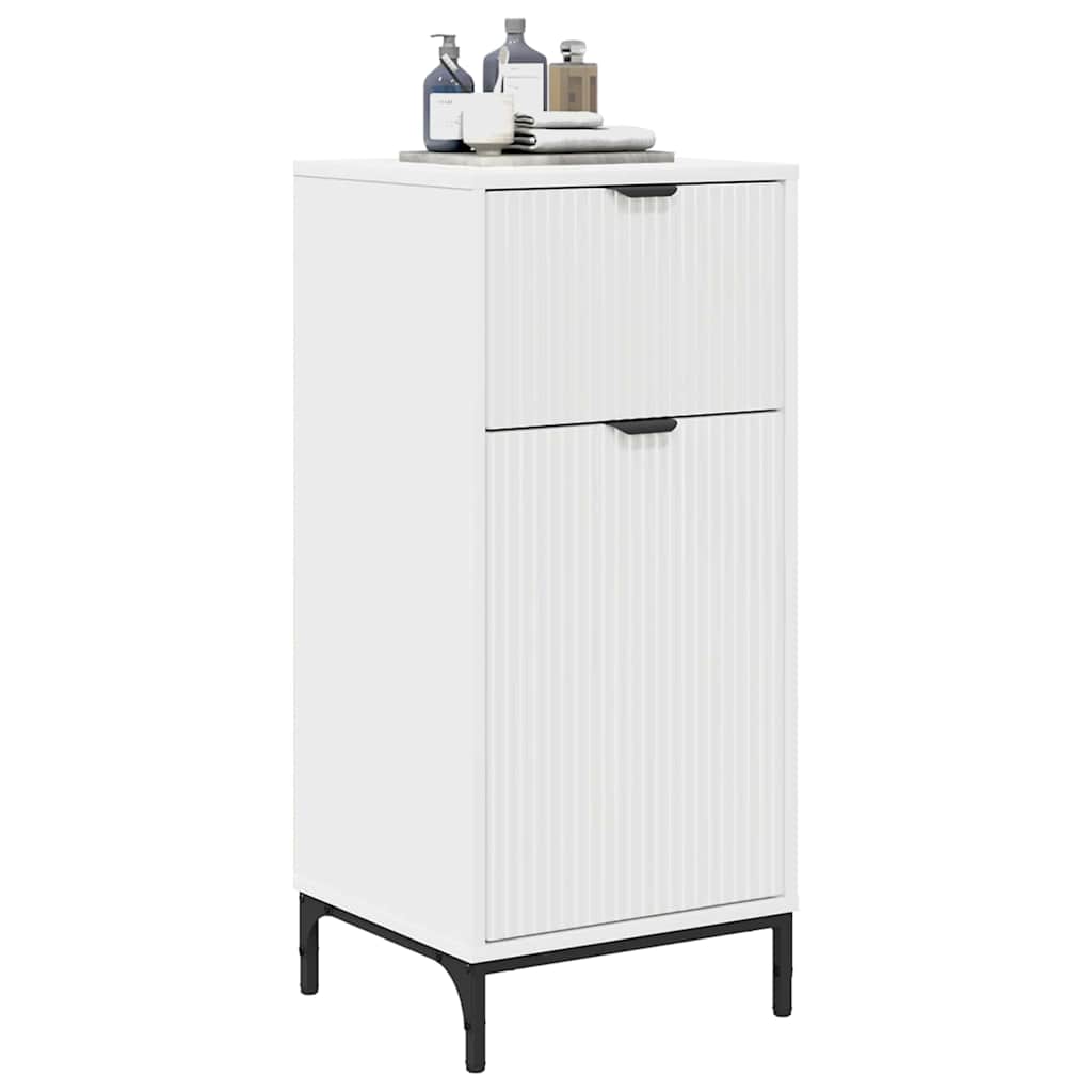 Baderomsskap Hvit 39,5 x 36 x 88 cm Konstruert tre & Metall